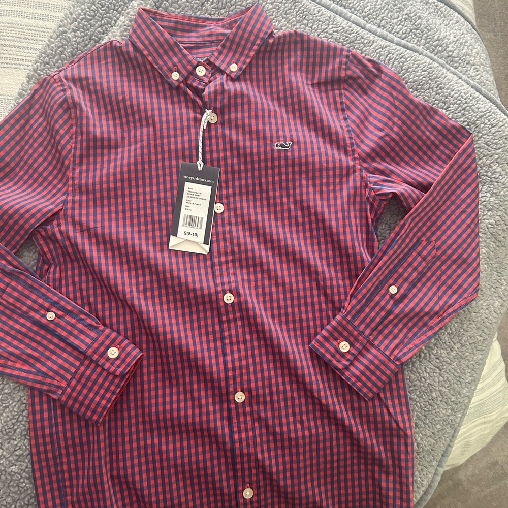 Boys Vineyard Vines Performance Whale Shirt, NWT, Size Small (8-10)